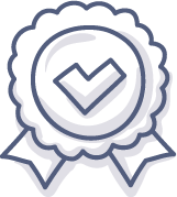 Simple illustrated award ribbon with checkmark